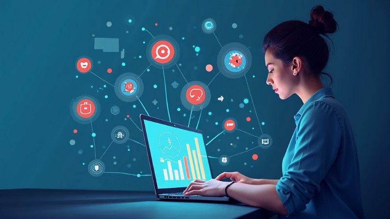 Enhancing online presence through strategic content syndication, Concept art for illustrative purpose, tags: online-präsenz durch strategische content-syndizierung - Monok